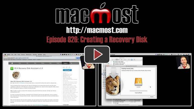 MacMost Now 826: Creating a Recovery Disk
