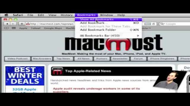 MacMost Now 367: Safari Bookmarks Bar Folders