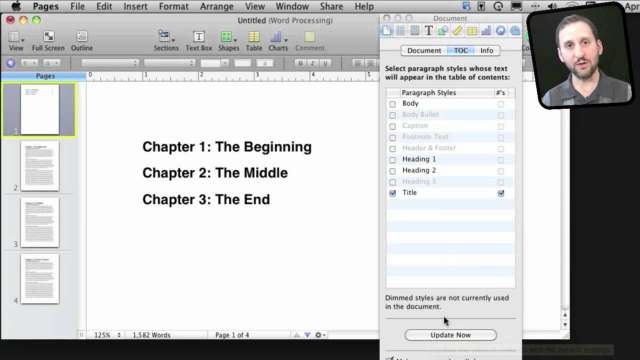 MacMost Now 542: Creating a Table of Contents In Pages