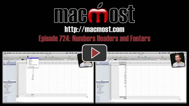 MacMost Now 724: Numbers Headers and Footers
