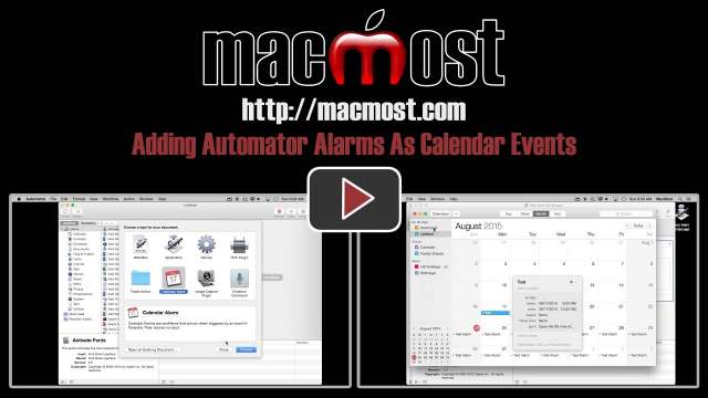 Adding Automator Alarms As Calendar Events