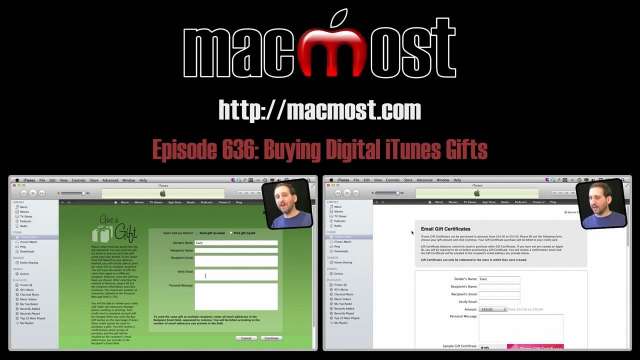 MacMost Now 636: Buying Digital iTunes Gifts