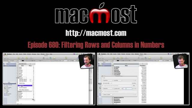 MacMost Now 680: Filtering Rows and Columns in Numbers