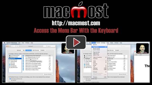 Access the Menu Bar With the Keyboard