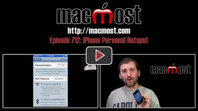 MacMost Now 712: iPhone Personal Hotspot