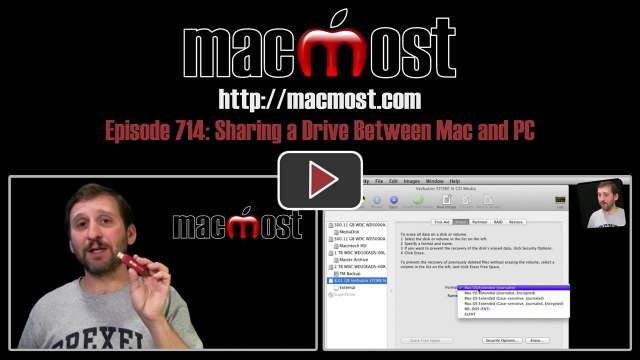 MacMost Now 714: Sharing a Drive Between Mac and PC