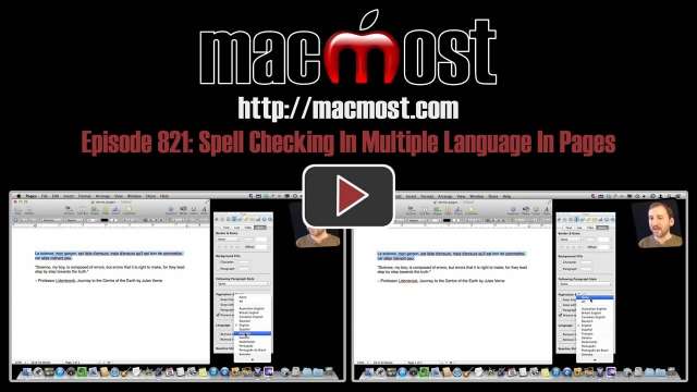 MacMost Now 821: Spell Checking In Multiple Language In Pages