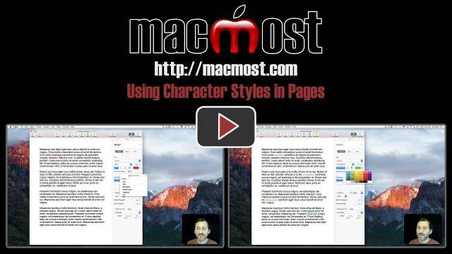 Using Character Styles in Pages