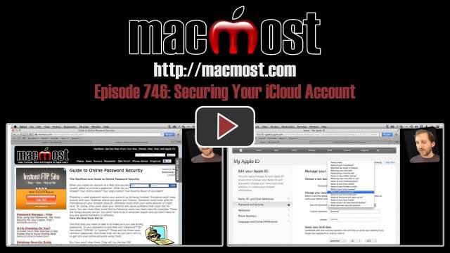 MacMost Now 746: Securing Your iCloud Account