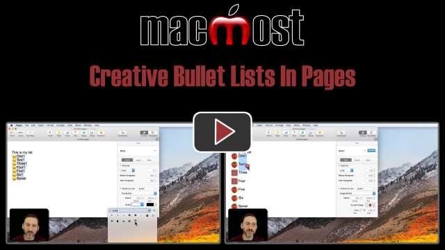 Creative Bullet Lists In Pages