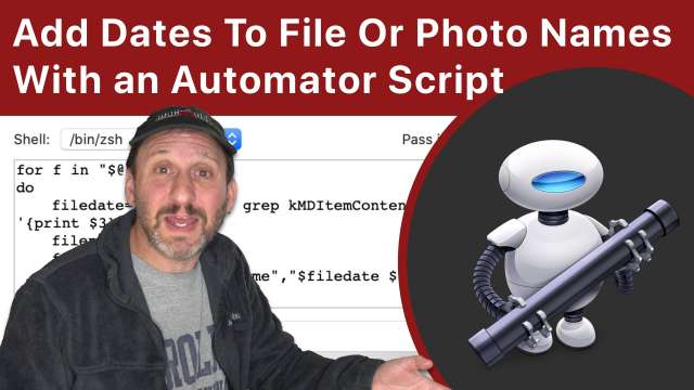 Add Dates To File Or Photo Names With an Automator Script