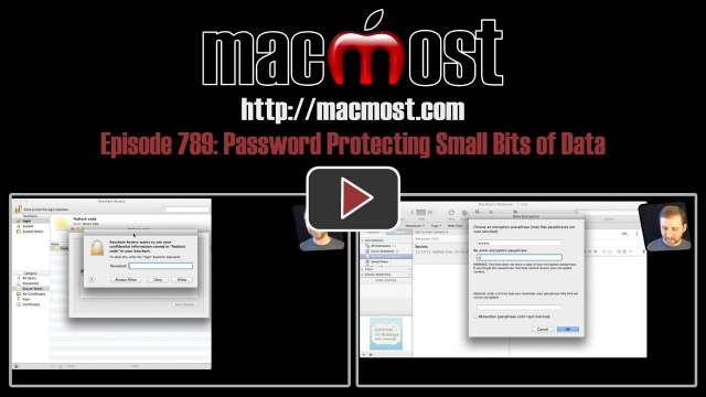 MacMost Now 789: Password Protecting Small Bits of Data