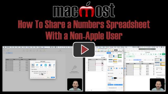 How To Share a Numbers Spreadsheet With a Non-Apple User