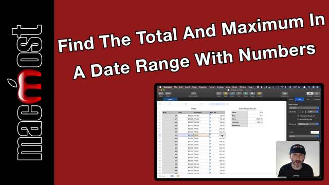 Find The Total And Maximum In A Date Range With Numbers