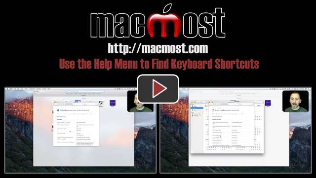 Use the Help Menu to Find Keyboard Shortcuts