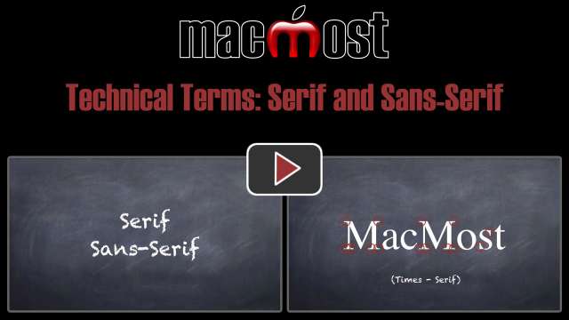 Technical Terms: Serif and Sans-Serif