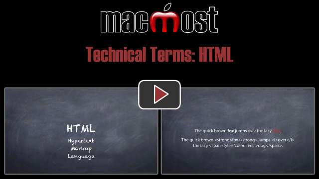 Technical Terms: HTML