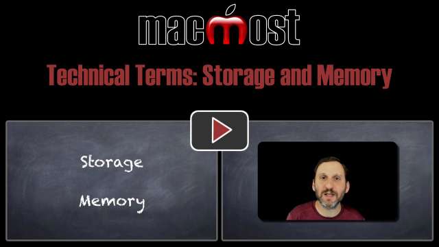 Technical Terms: Storage and Memory