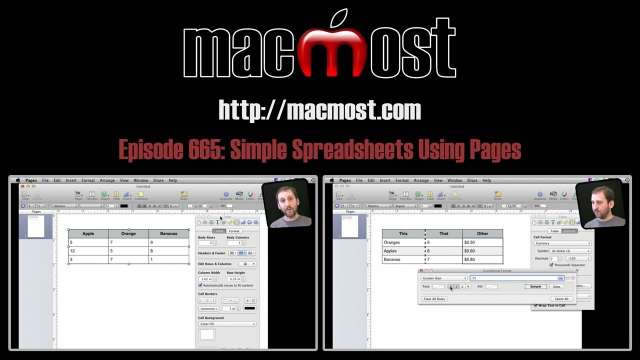 MacMost Now 665: Simple Spreadsheets Using Pages