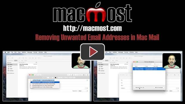 Removing Unwanted Email Addresses in Mac Mail