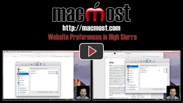 Safari Website Preferences in High Sierra