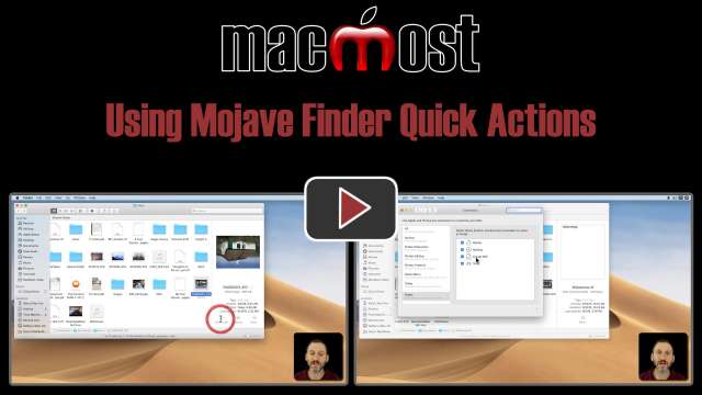 Using Mojave Finder Quick Actions