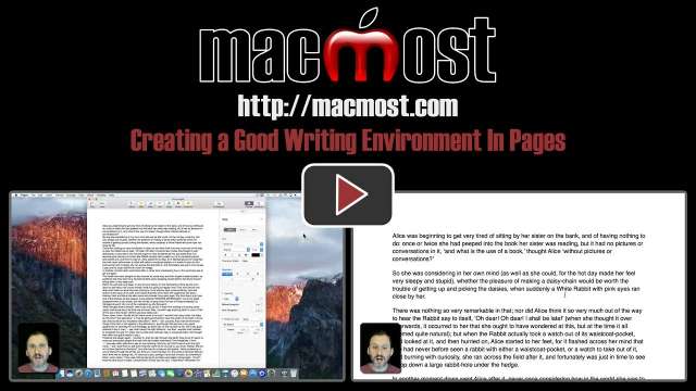 Creating a Good Writing Environment In Pages