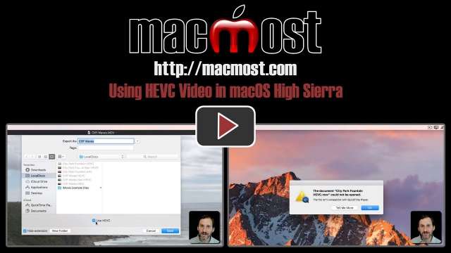 Using HEVC Video in macOS High Sierra