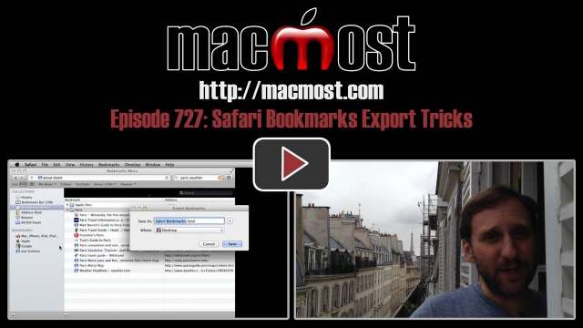 MacMost Now 727: Safari Bookmarks Export Tricks