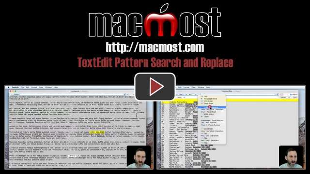 TextEdit Pattern Search and Replace