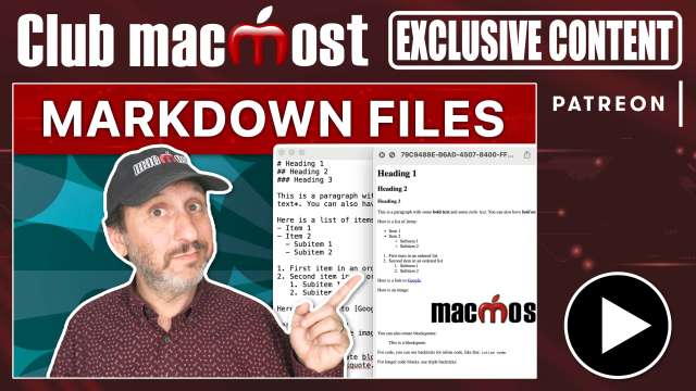 Club MacMost Exclusive: Create a Markdown Quick Look Shortcut