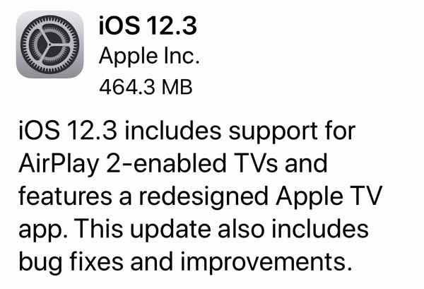 iOS 12.3 Update for iPhone and iPad